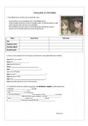 English Worksheet: Reading and verb to be