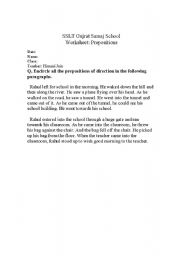 English Worksheet: prepositions