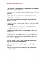 English Worksheet: adjectives- ed or ing?