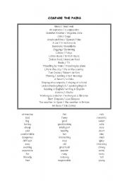 English worksheet: COMPARE THE PAIRS