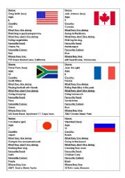 English Worksheet: Character Cards