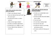 English worksheet: imagine your character