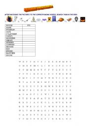 English worksheet: HALLOWEEN WORDSEARCH