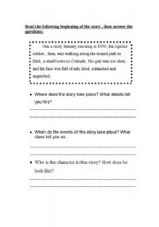 English worksheet: setting