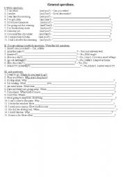 English worksheet: General Questions