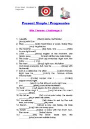 English Worksheet: Present Simple or Present Progressive