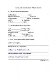 English worksheet: Verb To Be