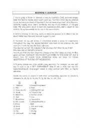 English Worksheet: Becoming a survivor