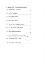 English Worksheet: simple past