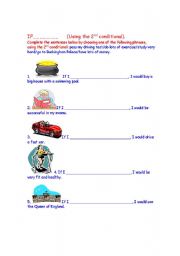 English worksheet: If - sentences using the second conditional