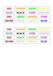 English worksheet: Colours - matching game