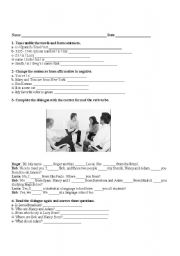 English worksheet: Verb to be