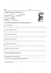 English worksheet: Verb to be