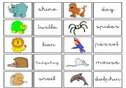 English Worksheet: cards animals
