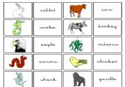 English Worksheet: cards animals