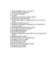 English Worksheet: Opinions List of opinions