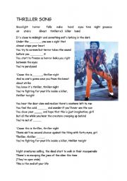 English Worksheet: Thriller song 