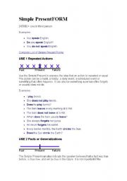 English Worksheet: Simple PresentForm