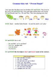 English Worksheet: present simple fairy-tale