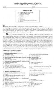 English Worksheet: Halloween Reading