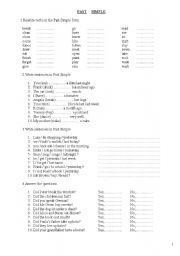 English Worksheet: Past Simple Exercises