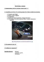 English Worksheet: Introducing a company  (+ Advertising analysis)