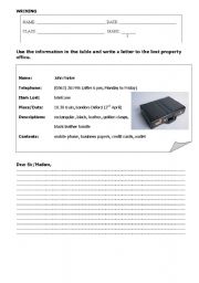 English Worksheet: Describing an object
