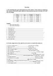 English worksheet: comparatives