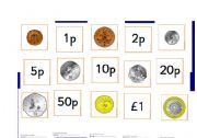 English Worksheet: English coins (flash-card or cutout)