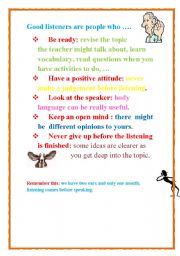 English Worksheet: a good listener