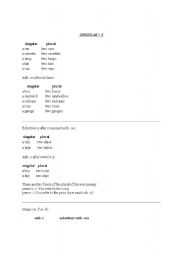 English Worksheet: PLURAL