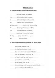 English worksheet: past simple