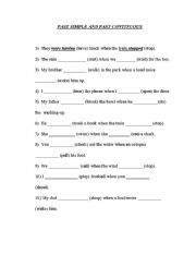 English Worksheet: past simple and past continuous