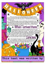 English Worksheet: My Halloween Nightmare