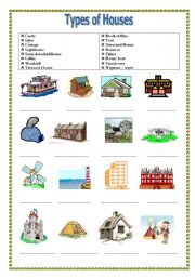 English Worksheet: Types of Houses