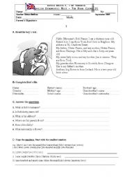 English Worksheet: Diagnostic Test