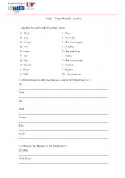 English worksheet: Review about simple present