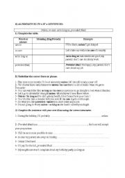 English worksheet: alternative to 