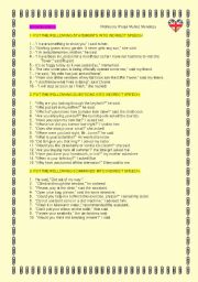 English Worksheet: REPORTED SPEECH PRACTICE