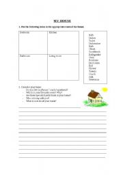 English worksheet: My house