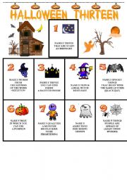 English Worksheet: Halloween Thirteen