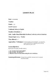 English Worksheet: lesson plan - pathway to english