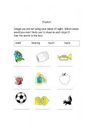 English Worksheet: Predict 5 senses