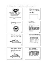 English Worksheet: Up in the sky  -  my little weather book