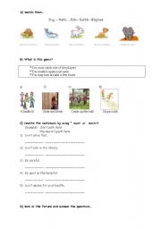 English worksheet: elementary test