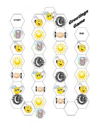 English Worksheet: Greetings Game