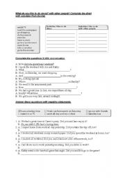 English Worksheet: The past simple , questions 
