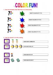 English worksheet: COLORS AND NUMBERS