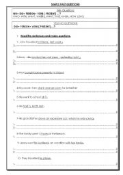 English worksheet: Simple Past Questions