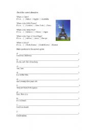 English worksheet: Countries and nationalities